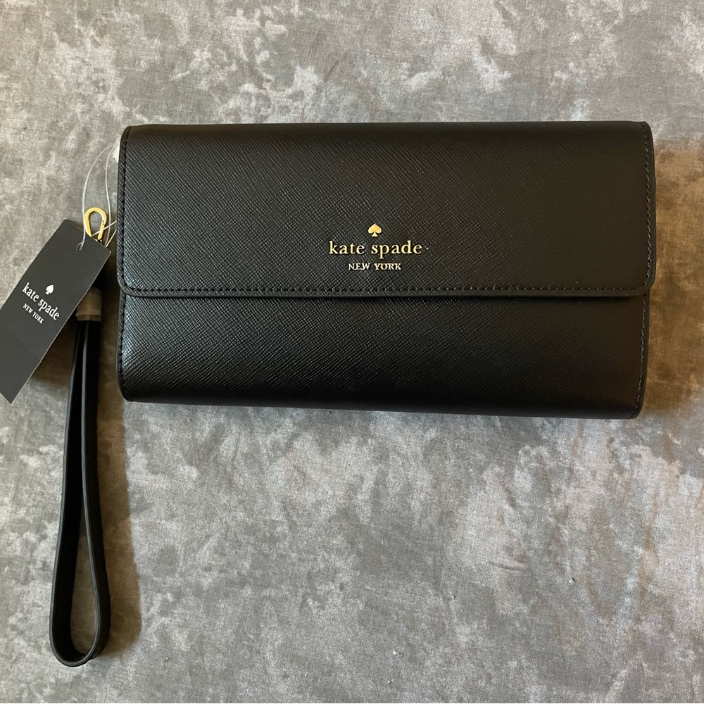 Brand New Kate Spade Madison Lge Black Wallet/ Wristlet - Picture 4 of 11